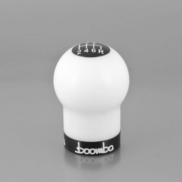 Boomba Racing 270g Weighted Delrin Shift Knob White w/ Black Finish Most Subaru Models - 031000090101 - Subimods.com