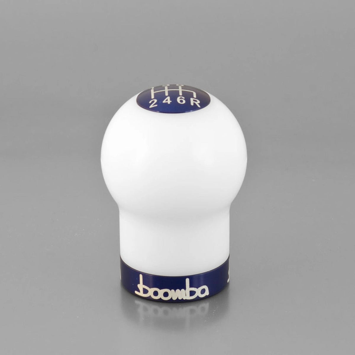 Boomba Racing 270g Weighted Delrin Shift Knob White w/ Blue Finish Most