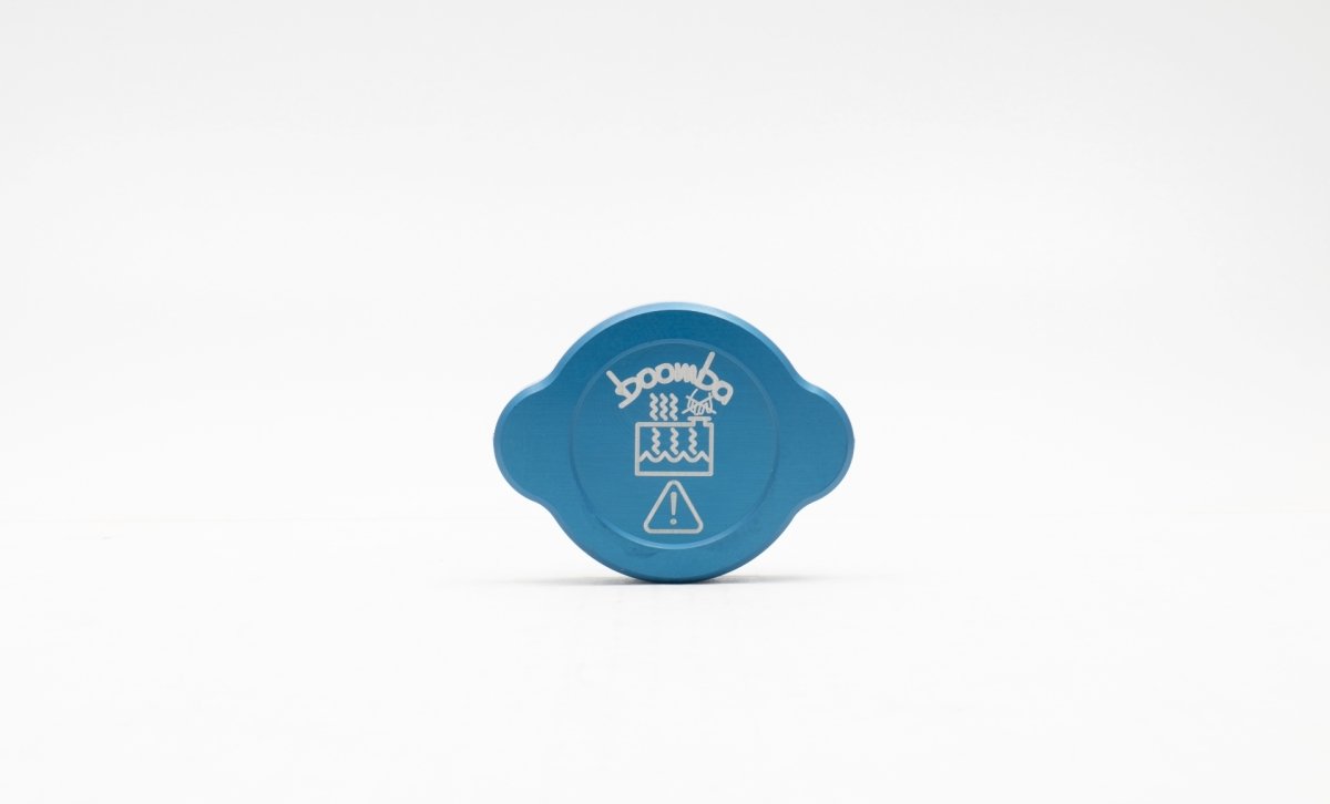 Boomba Racing Aluminum Radiator Cap Cover Blue for WRX STI — Subimods.com