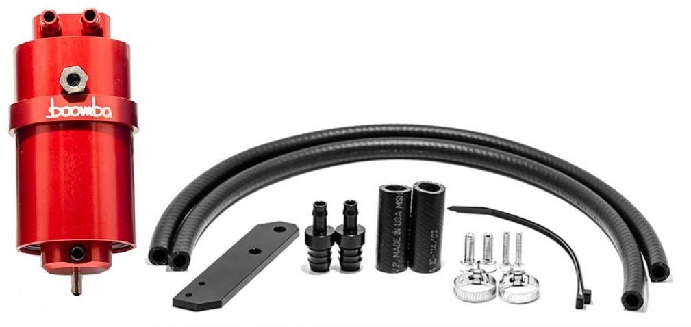 Boomba Racing Stage 1 Catch Can Kit Red Finish 2015-2021 WRX - 031100040201 - Subimods.com