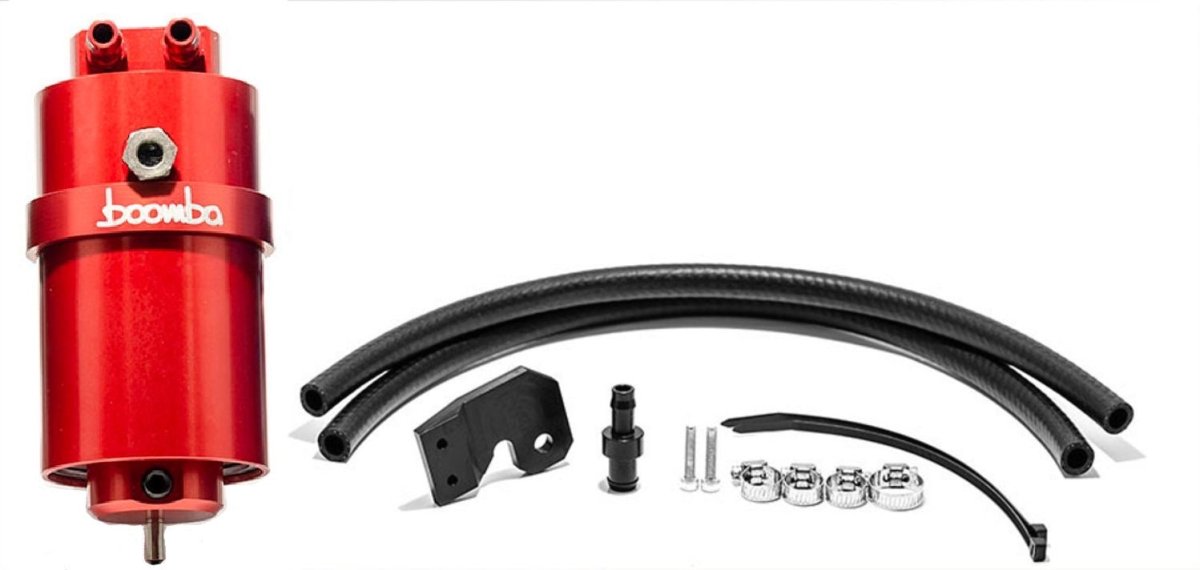Boomba Racing Stage 2 Catch Can Kit Red Finish 2015-2021 WRX - Subimods.com