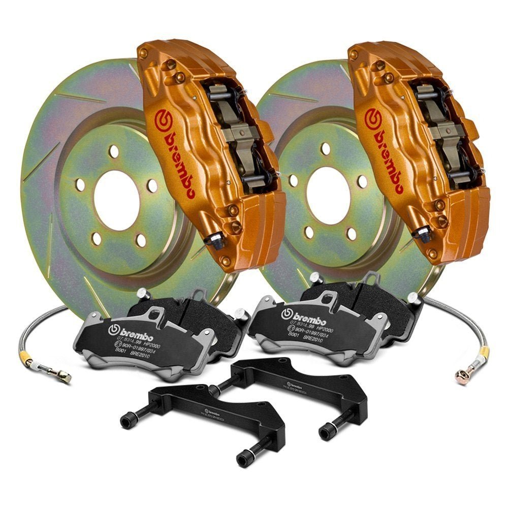 Brembo OE Gold Slotted Brake Kit Front for WRX 2002-2014