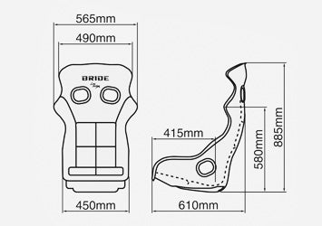 Bride XERO CS Low Max Seat w/ Silver FRP Shell and Black Fabric - H02ASF - Subimods.com