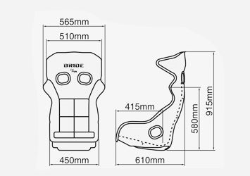 Bride XERO RS Low Max Seat w/ Silver FRP Shell and Gradation Fabric - H01GSF - Subimods.com