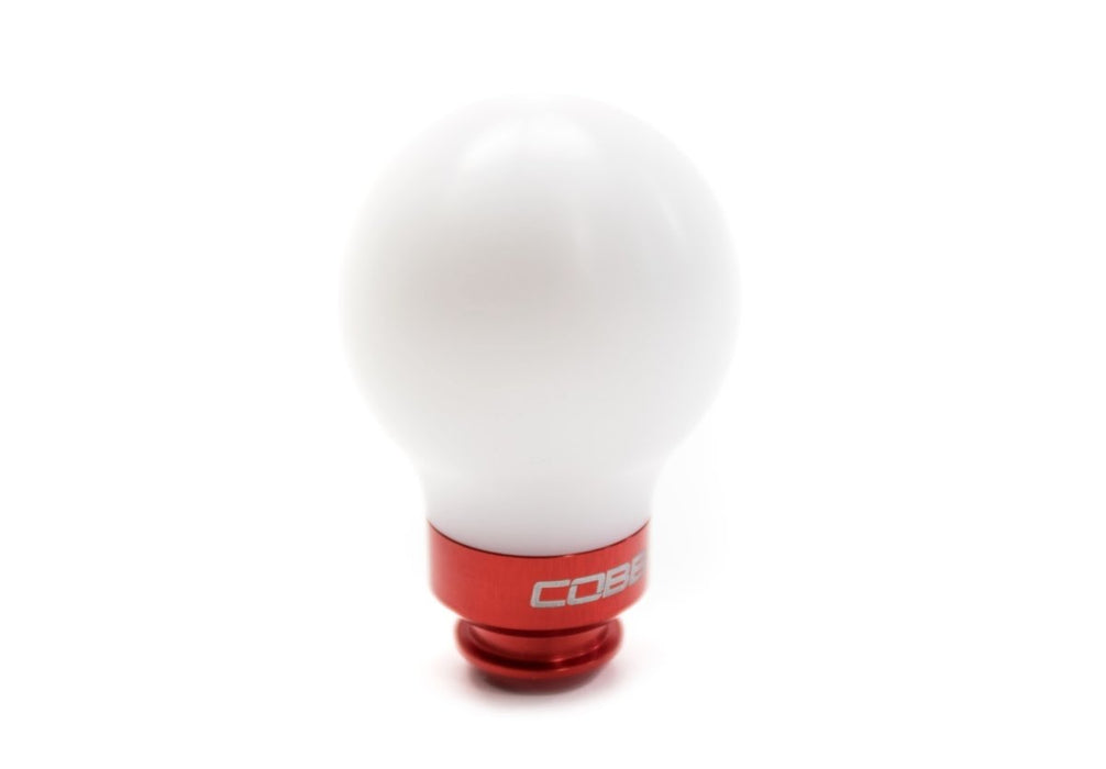 COBB Delrin Shift Knob White w/ Red 5 speed Subaru Models - 211350-W-RD - Subimods.com