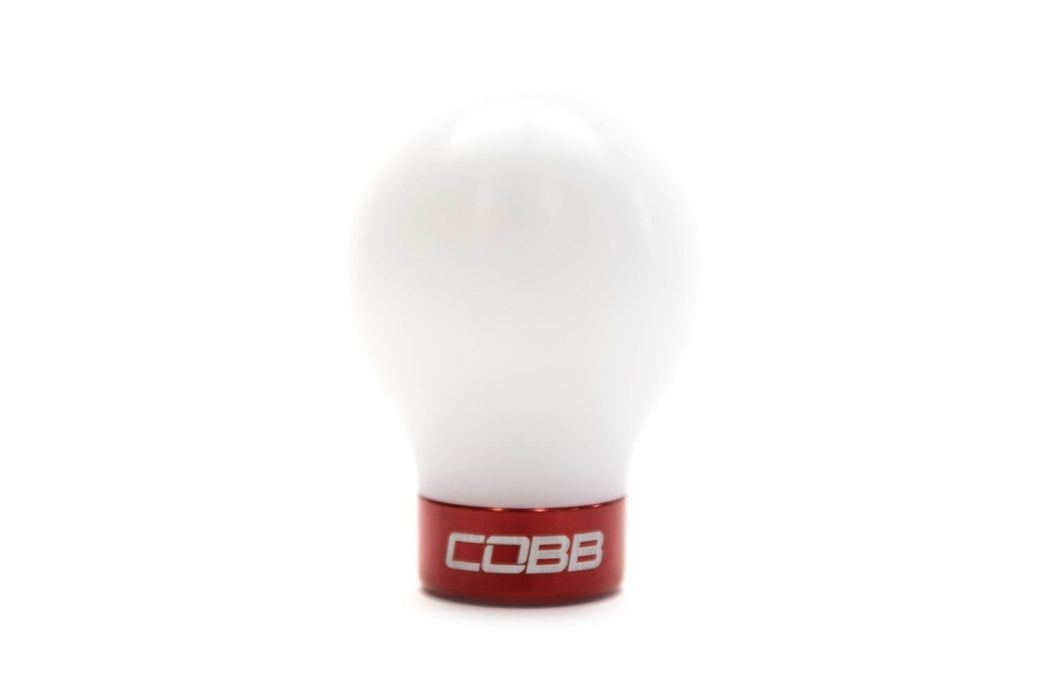 COBB Delrin Shift Knob White w/ Red 6 Speed Subaru Models - 213350-W-RD - Subimods.com