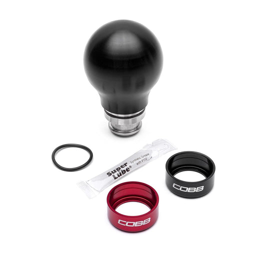 COBB Weighted Round Shift Knob Black w/ Interchangeable Base 5 Speed Subaru Models - 211360-BK - Subimods.com