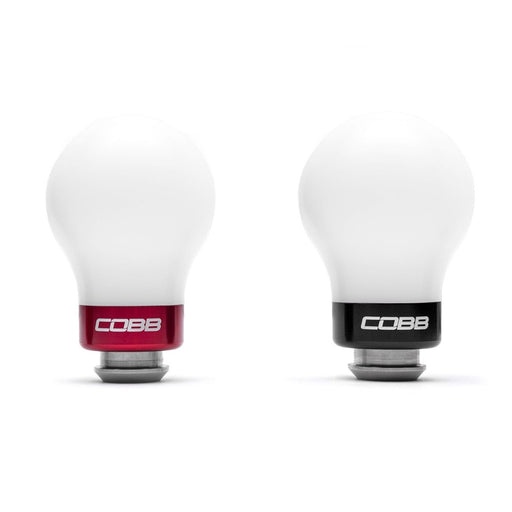 COBB Weighted Round Shift Knob White w/ Interchangeable Base 5 Speed Subaru Models - 211360-W - Subimods.com