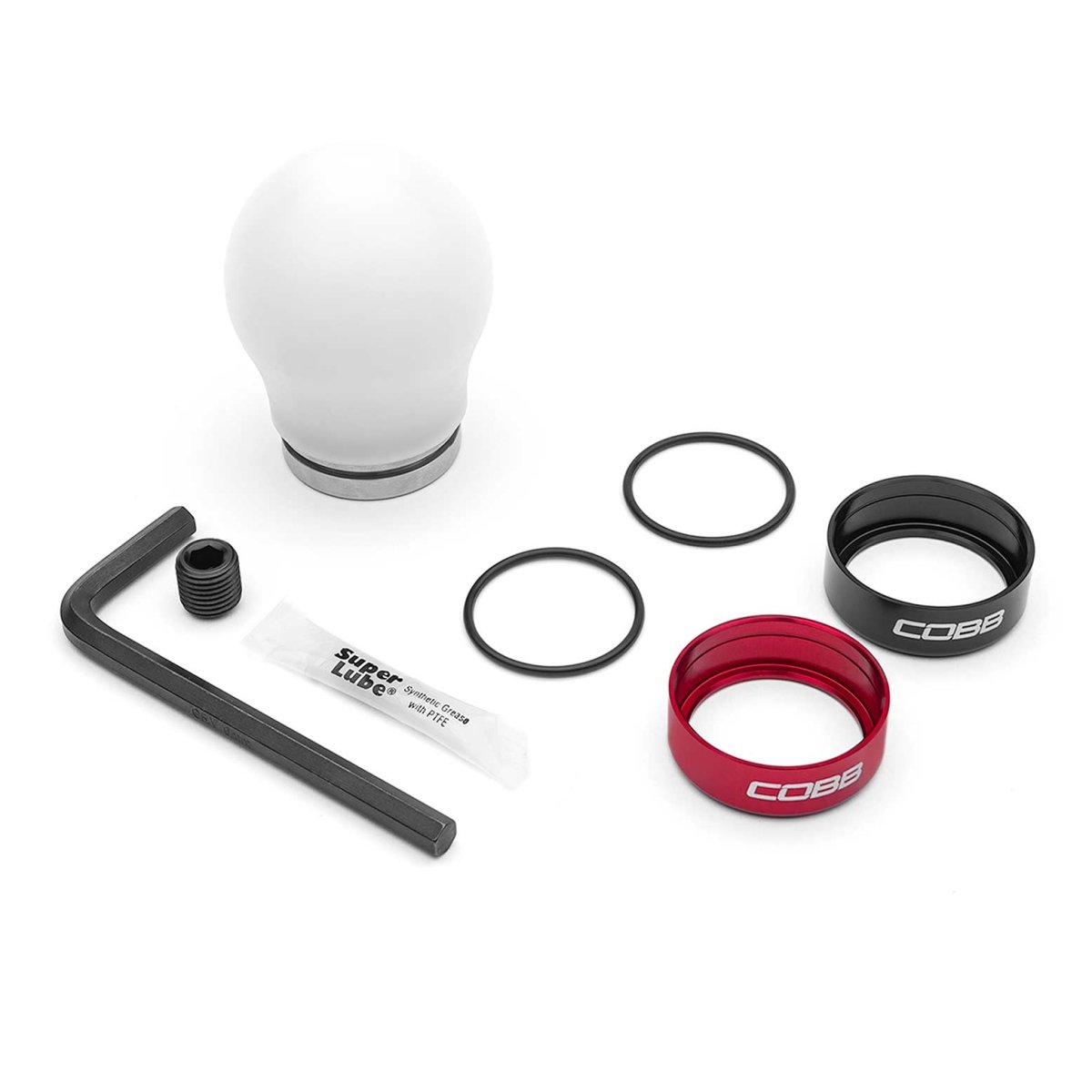 COBB Weighted Short Shift Knob White w/ Interchangeable Base 2013-2023 BRZ  / 2013-2016 FRS / 2017-2021 GT86 / 2022-2023 GR86