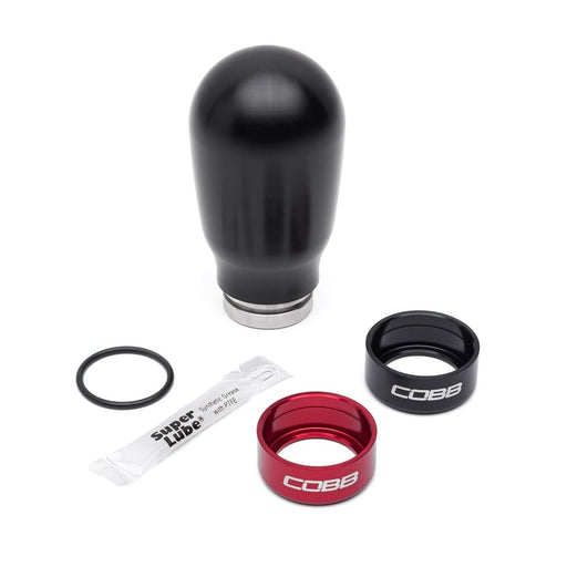 COBB Weighted Tall Shift Knob Black w/ Interchangeable Base 6 Speed Subaru Models - 213370-BK - Subimods.com