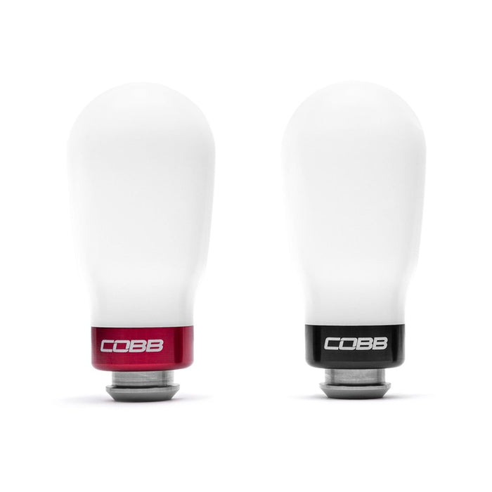 COBB Weighted Tall Shift Knob White w/ Interchangeable Base 5 Speed Subaru Models - 211370-W - Subimods.com