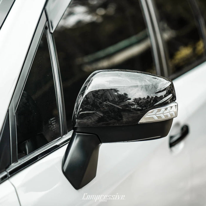 Compressive Tuning Carbon Fiber Mirror Caps 2014-2018 Forester / 2013-2014 Crosstrek / 2012-2014 Impreza / 2012-2013 Outback - CT-050-CF-Y - Subimods.com