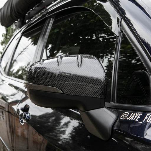 Compressive Tuning Carbon Fiber Mirror Caps 2019-2023 Forester / 2018-2023 Crosstrek - CT-021-S-Y - Subimods.com