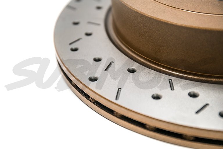 DBA 4000 Series Drilled / Slotted Front Rotor 2002-2014 WRX / 2004-2013 FXT / 2013-2021 BRZ - 4650XS - Subimods.com