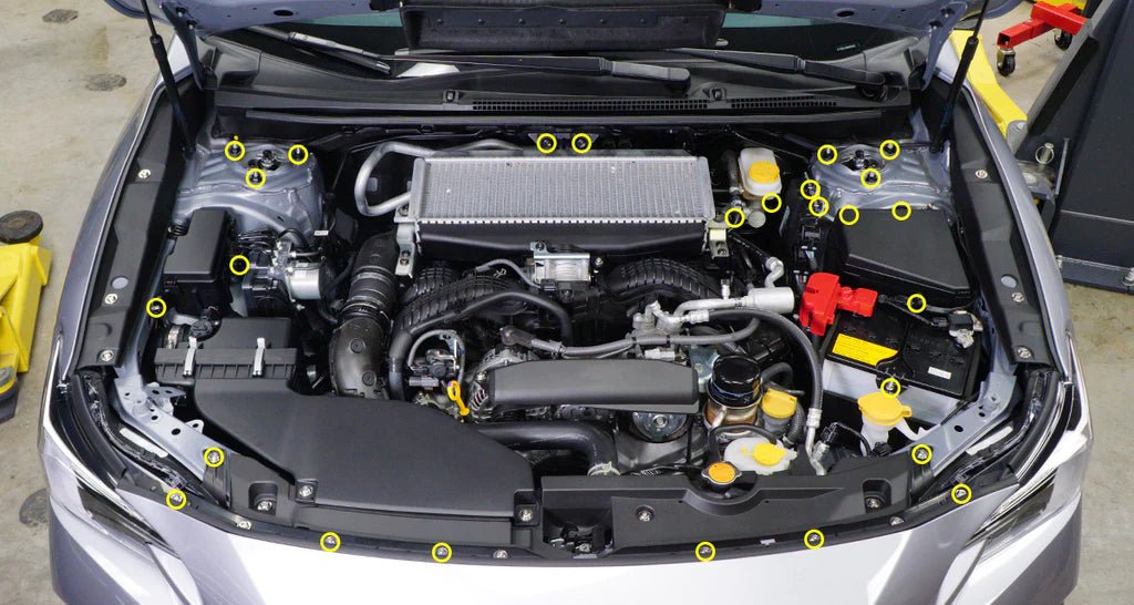 Dress Up Bolts Stage 1 Titanium Hardware Engine Bay Kit 2022-2024 WRX - SUB-038-Ti-BLU - Subimods.com