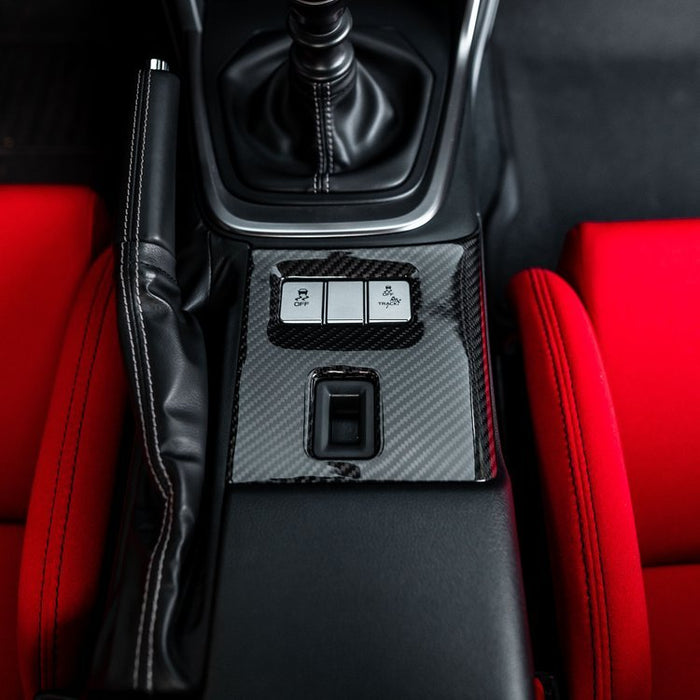 Driven Media Gloss Carbon Fiber Center Console Cover 2022-2024 BRZ / 2022-2024 GR86 - DRVN-0008 - Subimods.com