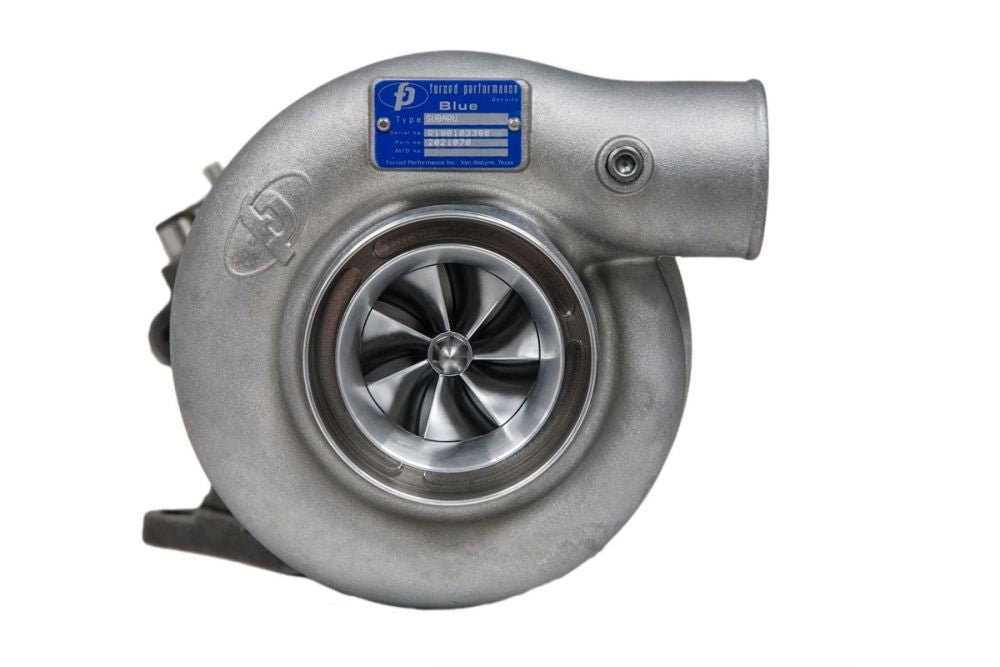 Forced Performance Blue XR 73HTZ Ball Bearing Turbo 58mm Cover w/ 8cm Hot Side and Internal Wastegate 2002-2007 WRX / 2004-2021 STI - 2027000 - Subimods.com