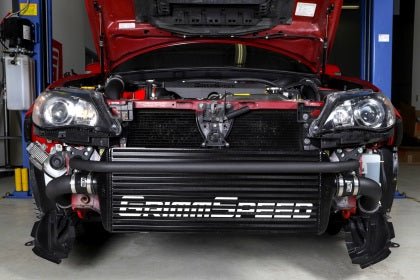 Grimmspeed Front Mount Intercooler Kit Black Core w/ Black Piping 2008-2014 STI - 090254 - Subimods.com