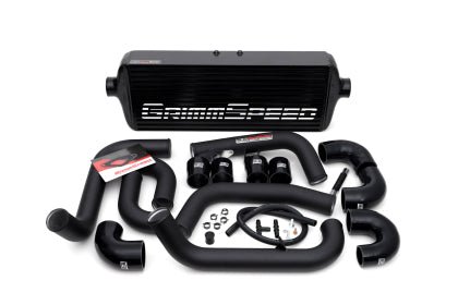 Grimmspeed Front Mount Intercooler Kit Black Core w/ Black Piping 2008-2014 STI - 090254 - Subimods.com