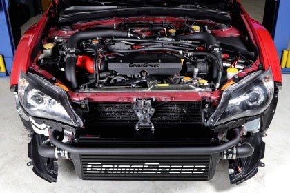 Grimmspeed Front Mount Intercooler Kit Black Core w/ Black Piping 2008-2014 STI - 090254 - Subimods.com