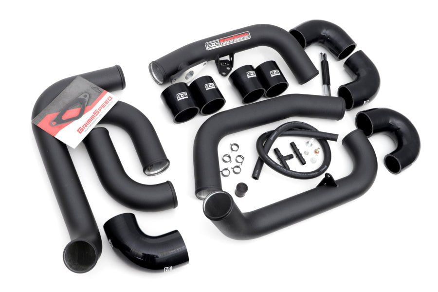 Grimmspeed Front Mount Intercooler Kit Black Core w/ Black Piping 2008-2014 WRX - 090252 - Subimods.com