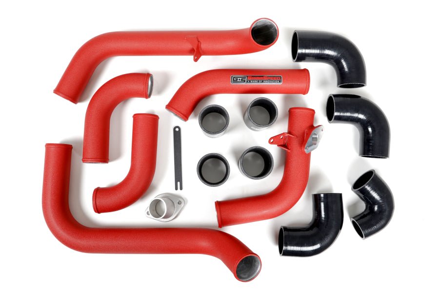 Grimmspeed Front Mount Intercooler Kit Black Core w/ Red Piping 2008-2014 WRX - 090251 - Subimods.com