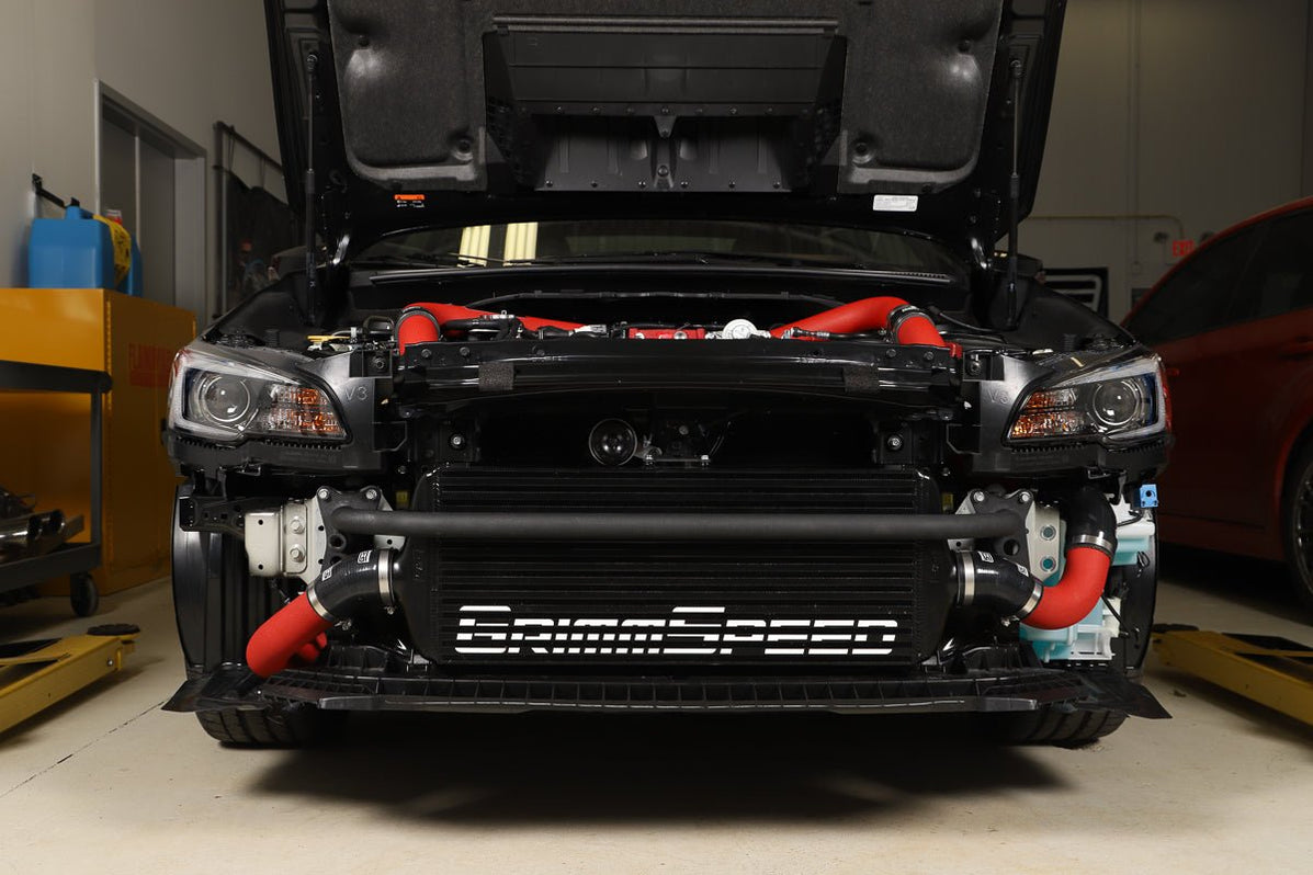 Grimmspeed Front Mount Intercooler Kit Black Core w/ Red Piping 2015 ...