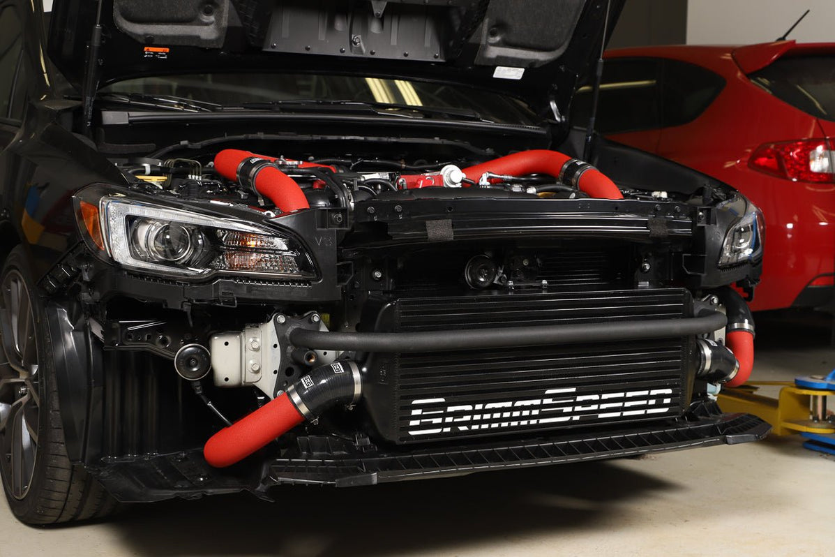 Grimmspeed Front Mount Intercooler Kit Black Core w/ Red Piping 2015 ...