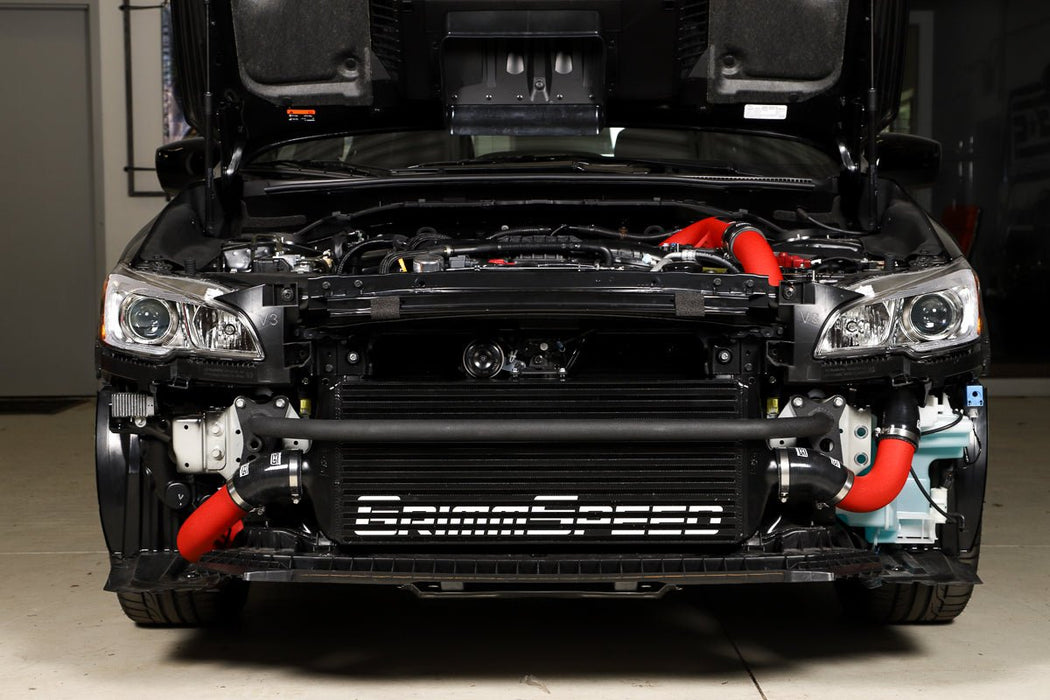 Grimmspeed Front Mount Intercooler Kit Black Core w/ Red Piping 2015-2021 WRX - 090255 - Subimods.com