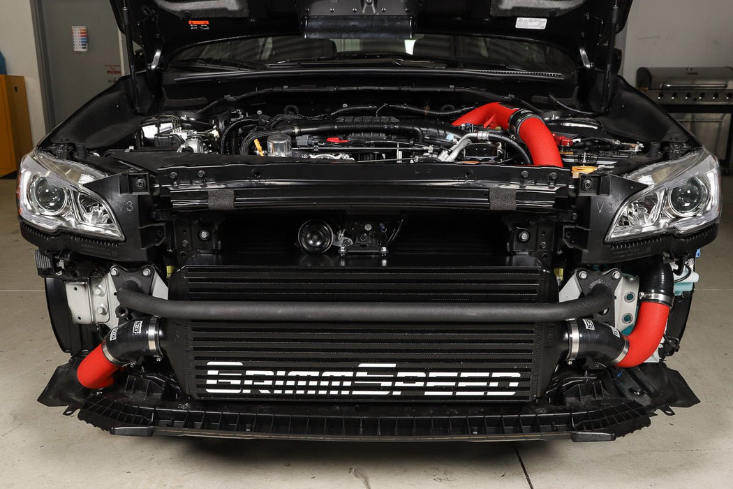 Grimmspeed Front Mount Intercooler Kit Black Core w/ Red Piping 2015-2021 WRX - 090255 - Subimods.com