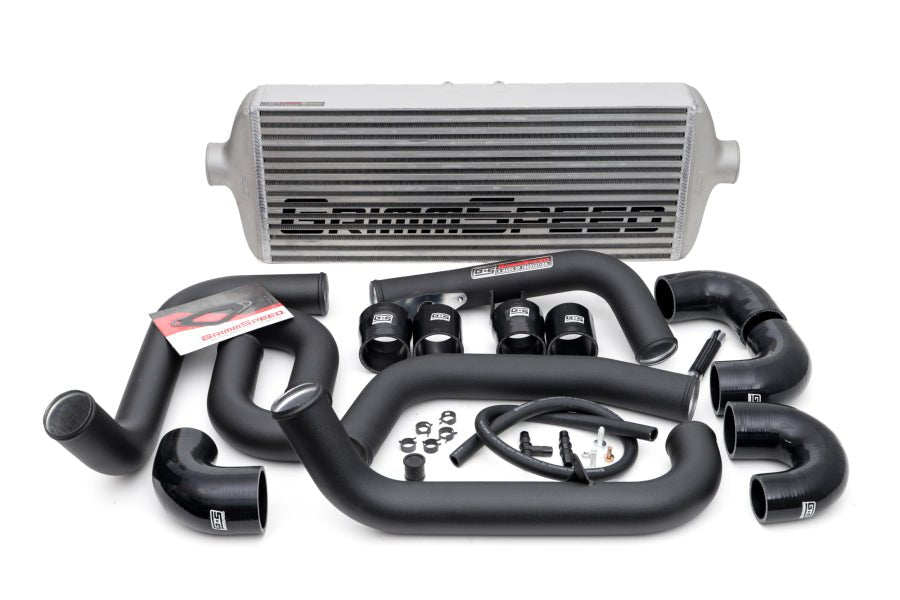 Grimmspeed Front Mount Intercooler Kit Silver Core w/ Black Piping 2008-2014 STI - 090228 - Subimods.com