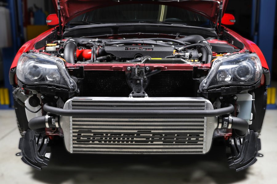 Grimmspeed Front Mount Intercooler Kit Silver Core w/ Black Piping 2008-2014 STI - 090228 - Subimods.com