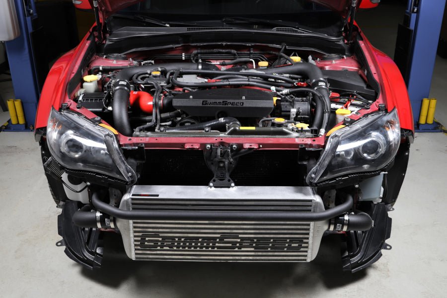 Grimmspeed Front Mount Intercooler Kit Silver Core w/ Black Piping 2008-2014 STI - 090228 - Subimods.com