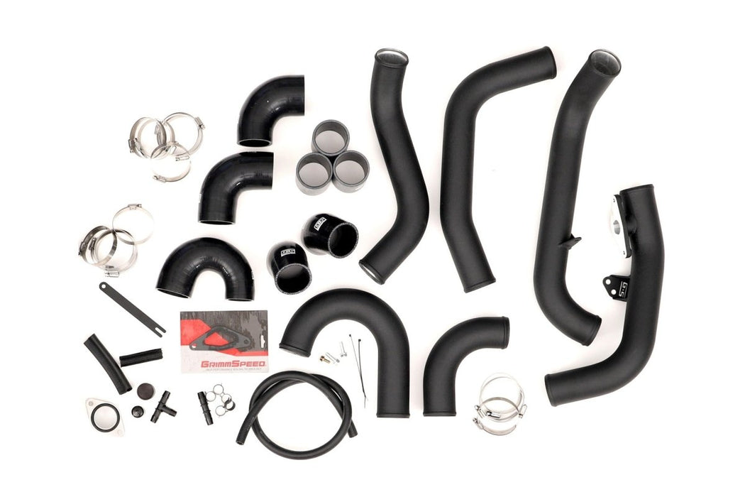 Grimmspeed Front Mount Intercooler Kit Silver Core w/ Black Piping 2015-2021 STI - 090237 - Subimods.com