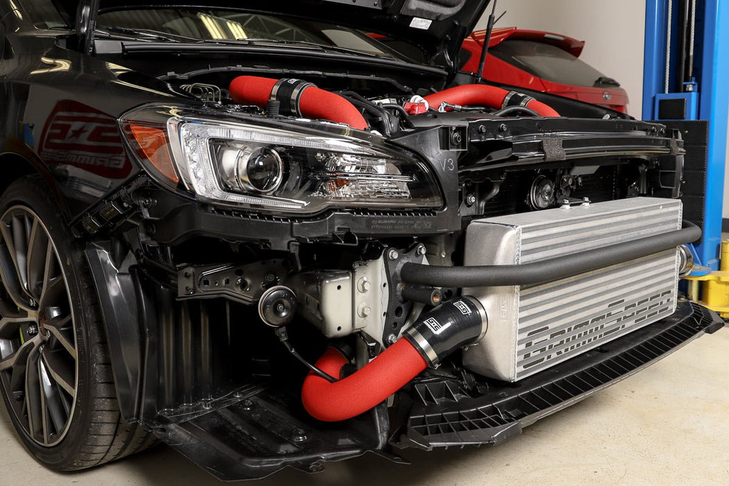 Grimmspeed Front Mount Intercooler Kit Silver Core w/ Red Piping 2015-2021 WRX - 090238 - Subimods.com