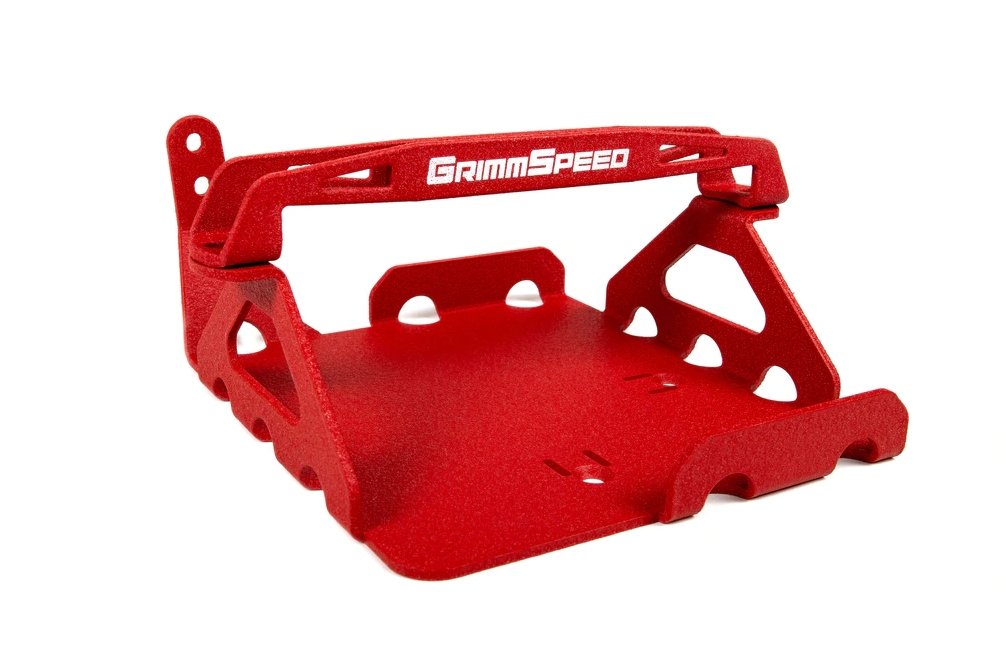 Grimmspeed Lightweight Battery Mount Kit Red 2008-2021 WRX / 2008-2021 STI - 121034 - Subimods.com