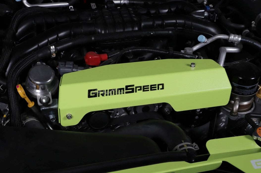 GrimmSpeed Pulley Cover Hi-Vis Neon Yellow 2015-2021 WRX - 099051 - Subimods.com