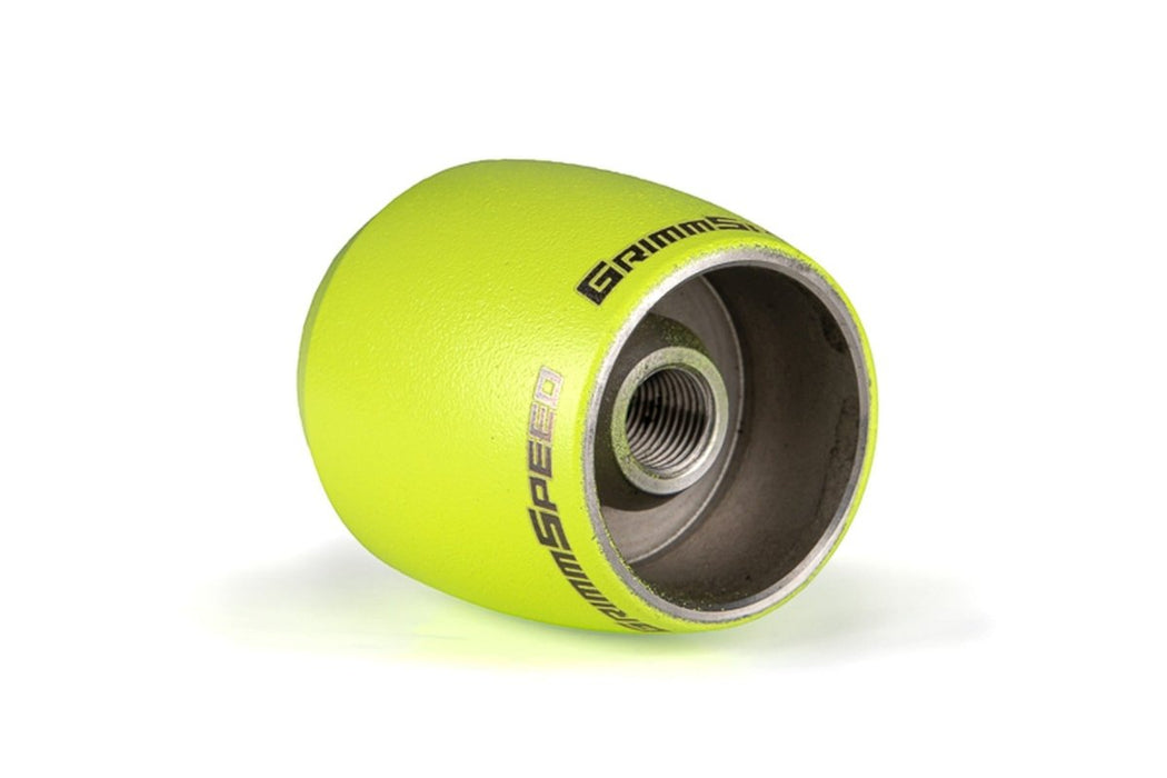 Grimmspeed Stubby Stainless Steel Shift Knob w/ Neon Yellow Finish Most Subaru Models - 380005 - Subimods.com