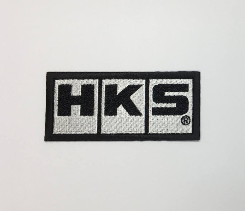 HKS White / Black Logo Patch - 51003-AK142 - Subimods.com