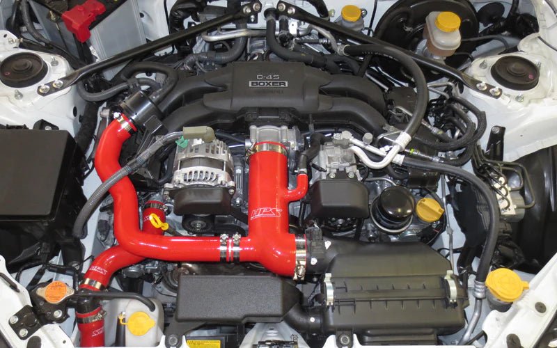 HPS Performance Red Silicone Air Intake Post Maf Hose w/ Sound Inlet Tube 2013-2016 BRZ / 2013-2016 FRS - 57-1293-RED - Subimods.com