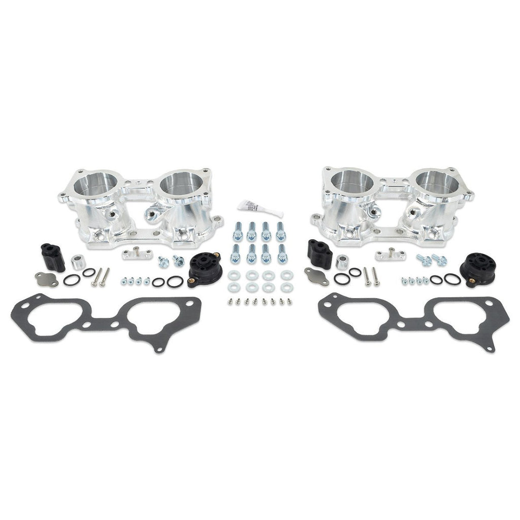 IAG Performance V3 Silver Top Feed TGV Housings with Butterfly Pass-Thru  2006-2014 WRX / 2007-2021 STI / 2007-2012 LGT / 2009-2013 FXT