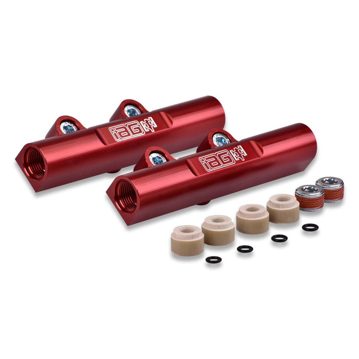 IAG Performance V3 Top Feed Fuel Rails Red 2002-2014 WRX / 2007-2021 STI / 2008-2012 LGT / 2006-2013 FXT - IAG-AFD-2102RD - Subimods.com