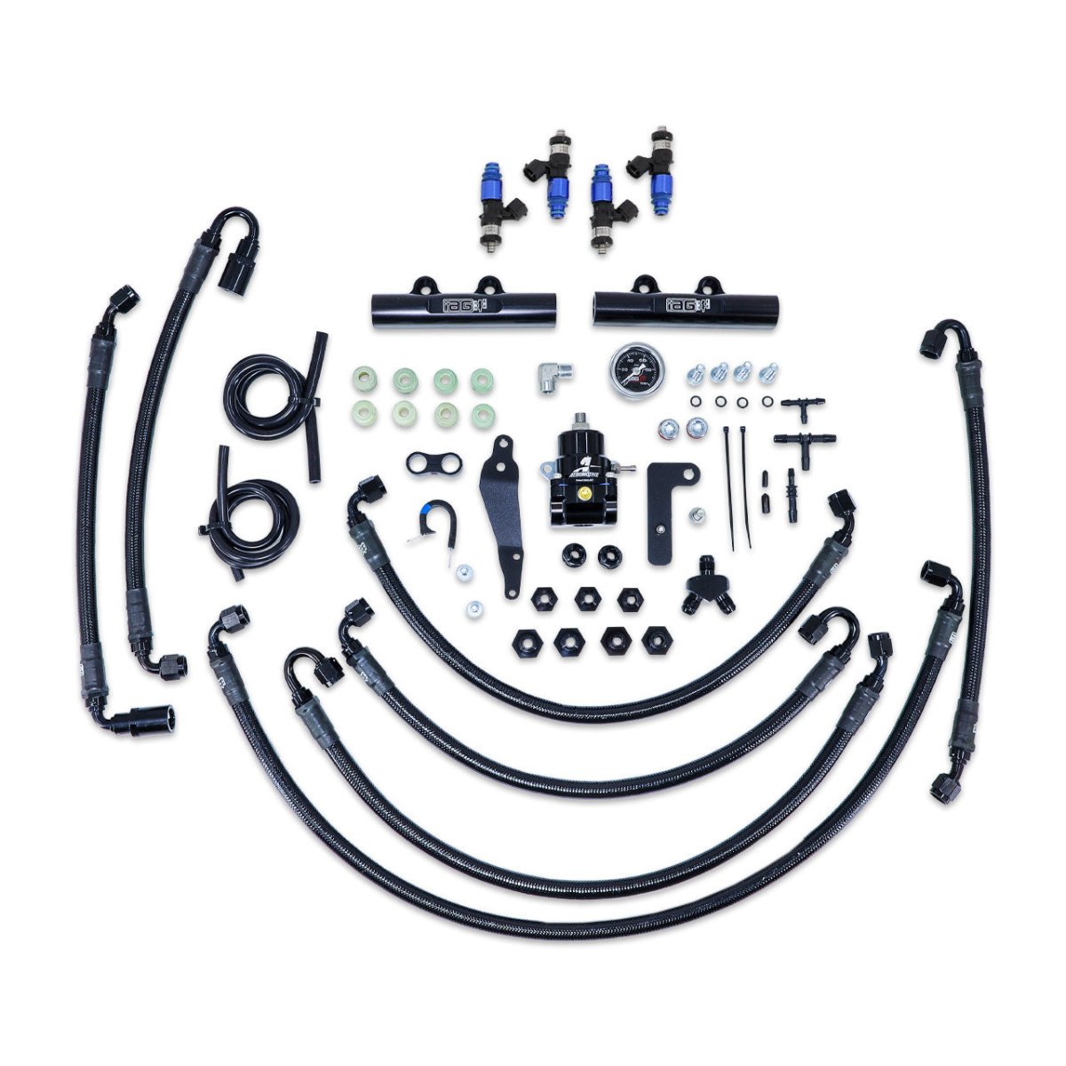 IAG PTFE Flex Fuel System Kit w/ Lines, Rails, FPR and FIC 2150cc