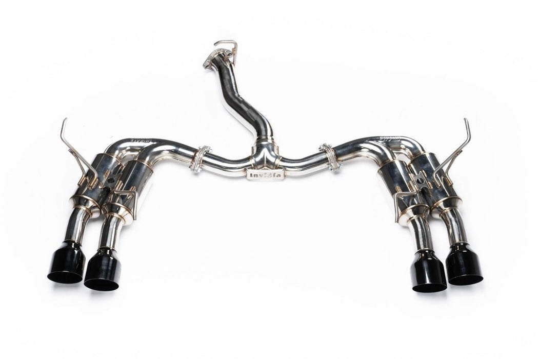 Invidia Gemini R400 Stainless Steel Catback Exhaust w/ Signature Series Black Quad Tips 2022-2024 WRX - HS22WRXGM4SB - Subimods.com