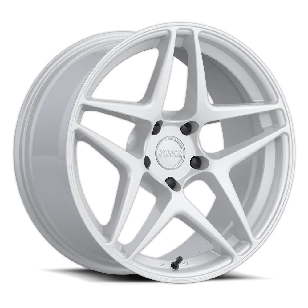Kansei Astro Gloss White 18x9.5+35 5x100 Subaru Wheels — Subimods.com