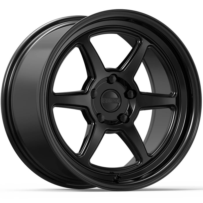 Kansei Roku Gloss Black 18x9.5+22 5x100 - K14B-189516+22 - Subimods.com