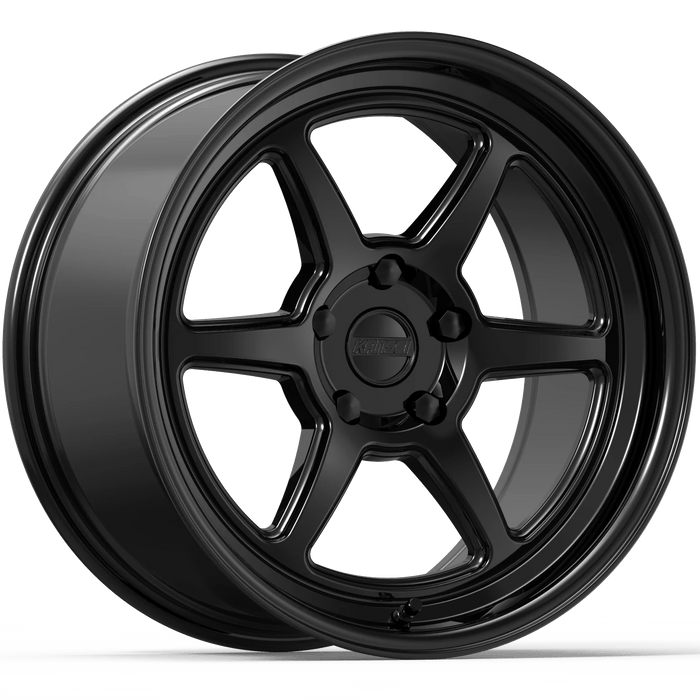 Kansei Roku Gloss Black 18x9.5+22 5x114.3 - K14B-189512+22 - Subimods.com