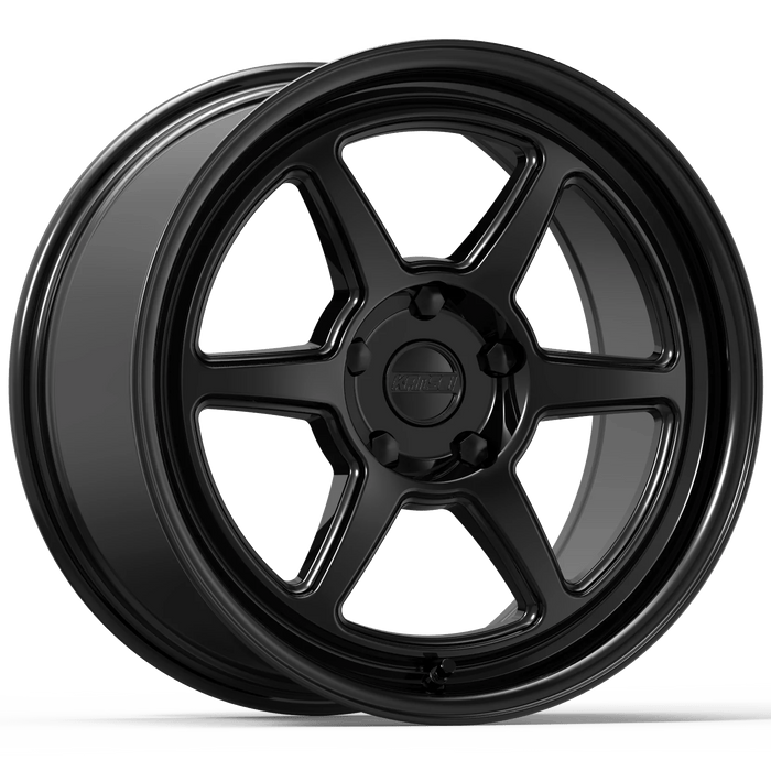 Kansei Roku Gloss Black 18x9.5+38 5x114.3 - K14B-189512+38 - Subimods.com