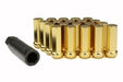 KICS Kyokugen Heptagon 50mm Closed Ended Gold Lug Nuts 12x1.25 - WHPF3AL50 - Subimods.com