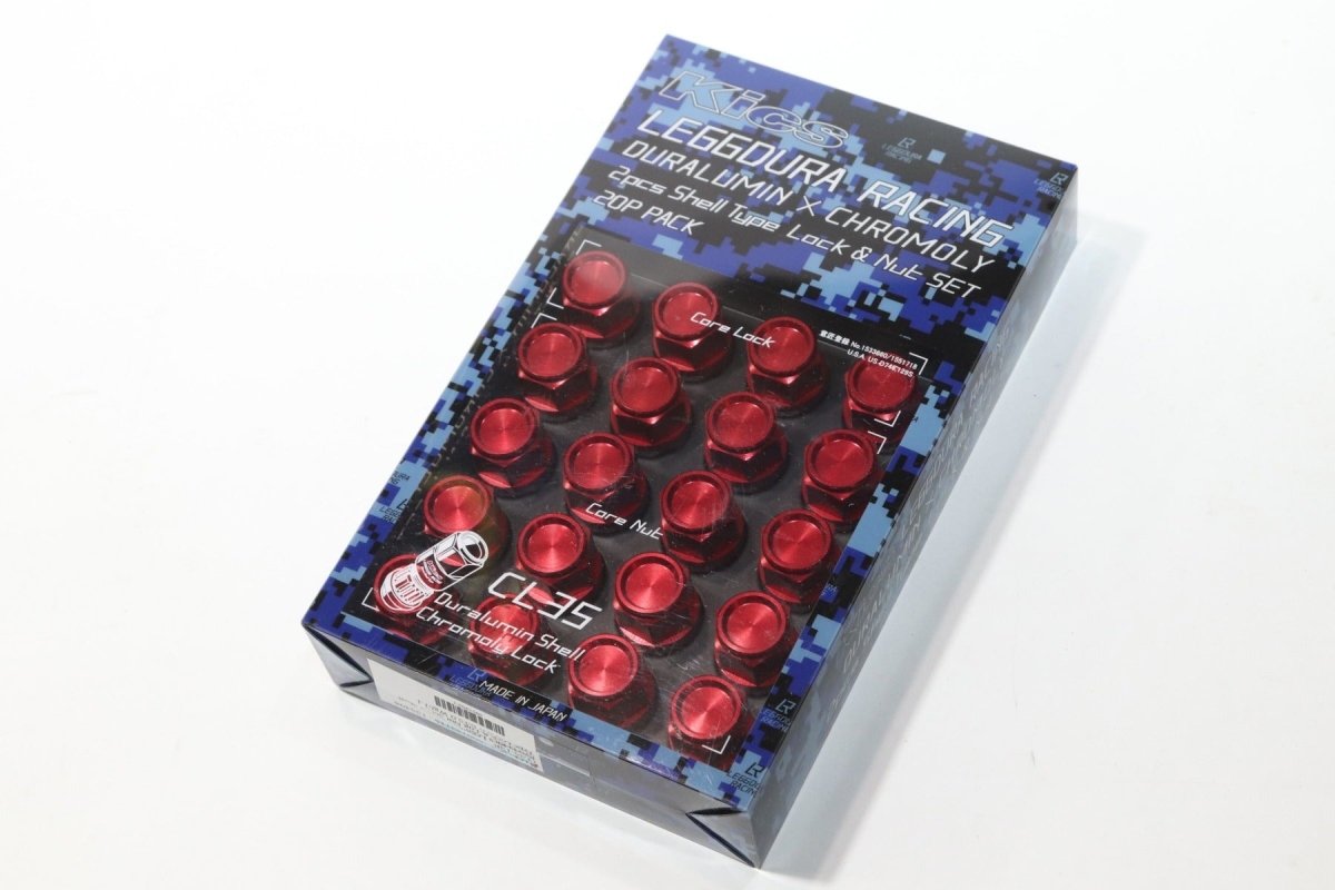 KICS Leggdura Racing Shell Lug Nut Set 12X1.25 Red — Subimods.com